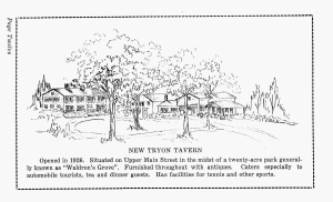 The Tryon Tavern old advertising sketch drawn by Mr. Waldron himself. 